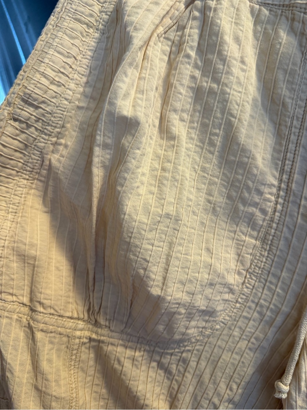 Free People Cream Wide Leg Drawstring Cargo Pants - Picture 13 of 14